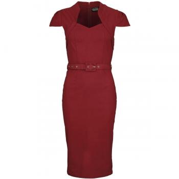 Vestido Red Voodoo Vixen Bodycon Rockabilly de Media Longitud para Mujer