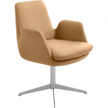 K+W Komfort & Wohnen Drehstuhl »Cube«, CLOUD-Leder, elegantes Edelstahlgestell