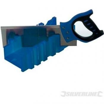 Caja de ingletes y sierra de plástico ABS Silverline