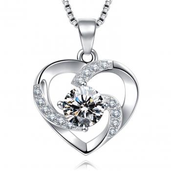 Bijou précieux : collier femme argent 925, pendentif zirconium