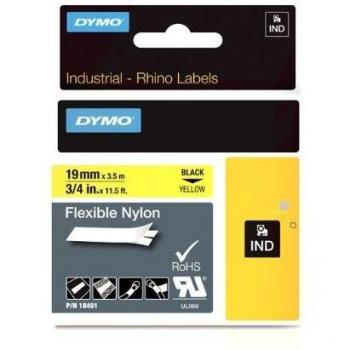 Dymo Rhino 19MM Yellow Nylon Flexible Tape 18491