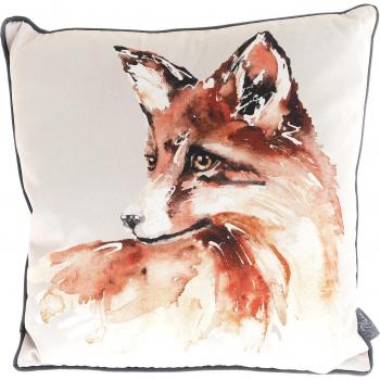 Meg Hawkins Fox Cushion Grey 40x40
