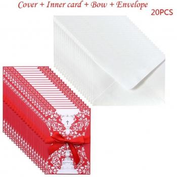 Invitations de mariage avec enveloppes et ruban