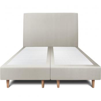 Lit Douce Nuit 180x200cm avec Tête de Lit en Velours Taupe