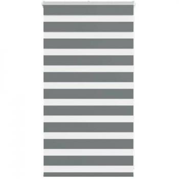 Elegantes Zebra-Musterrollo in Grau, Stoffbreite ca. 70,9 cm