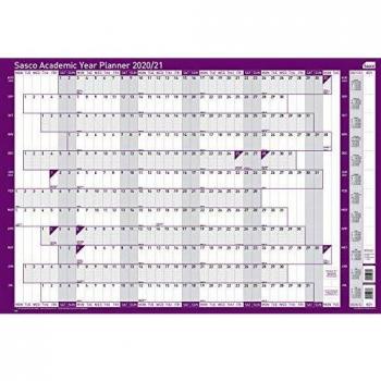 Sasco Academic A1 Wall Planner with Wet Wipe Pen & Sticker Pack, 610 x 915 mm