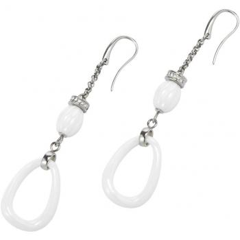 Edelweiß Ohrringe für Frauen – 7 cm, Edelstahl, Keramik-Glassteine