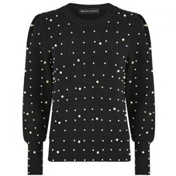 Yumi Women's Pearl Knit Top – Black (Small)