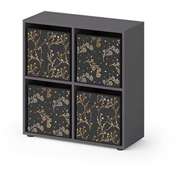 Rangement Cube Tetra Noir – 4 boîtes pliantes incluses