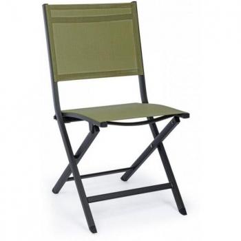 Silla de Jardín Antracita y Verde 47x57x88 cm
