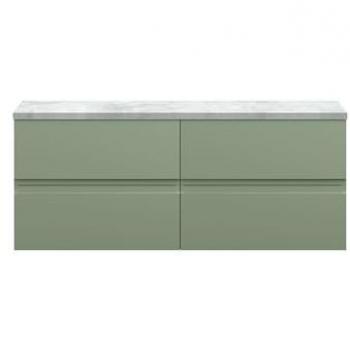 Satin Green Wall Hung Vanity Unit