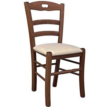 Chaise Loris en bois foncé avec assise rembourrée