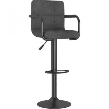 Chaise haute moderne en tissu gris foncé, hauteur ajustable