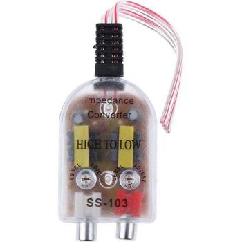 Car Audio RCA Line Converter, 12V Universal High‑to‑Low Speaker Adapter