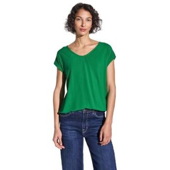 STREET ONE Damen Rundhalsbluse, 100% Viskose, Gr. 46