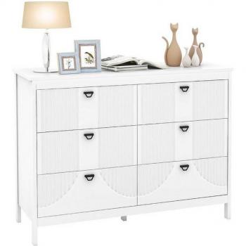 Modernes 6‑Schubladen‑Sideboard – Holz‑Kommode Weiß