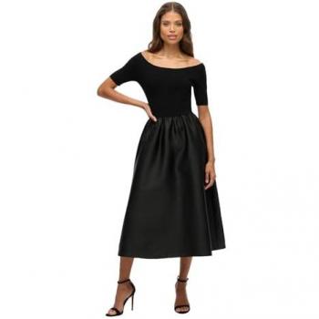 Mid‑Length Woven Mix Dress – Superdry Black, XS