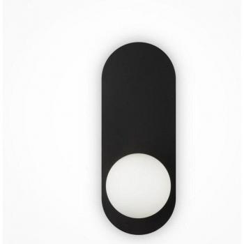 Appliqué Maytoni Bao Moderna Globo Nera con Paralume Bianco 1xG9