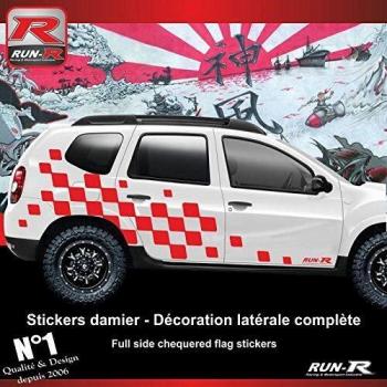 Pack Stickers Damier Géant Rouge – Compatible Dacia Duster
