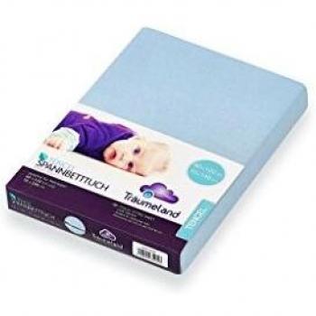 Träumeland Spannbetttuch aus Tencel, hellblau, passend für 60 x 120 cm und 70 x 140 cm