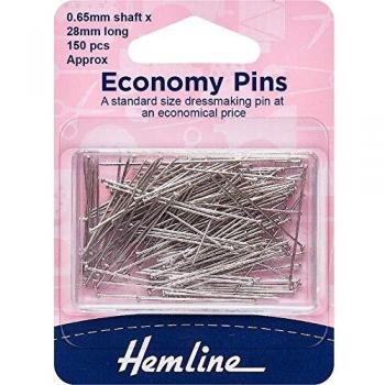 Hemline Standard Stainless Steel Dressmaker Pins Silver