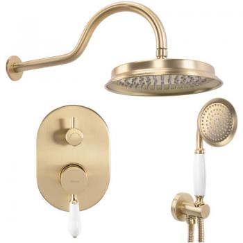 Elegante Duscharmatur Gold Schwarz