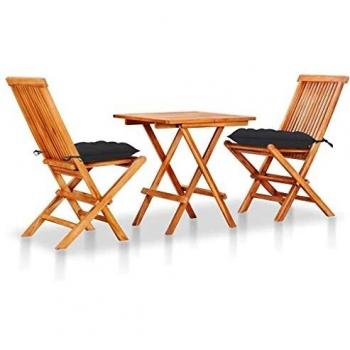 VidaXL 3-Piece Outdoor Bistro Set with Anthracite Cushions