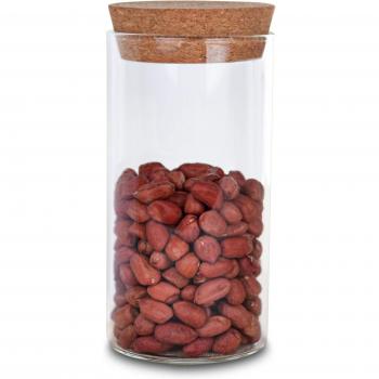 Glass Storage Jar with Wooden Lid for Kitchen, 1 Piece
