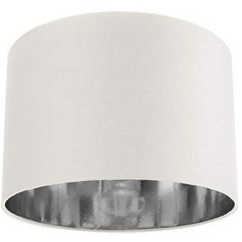 Contemporary Cotton Drum Lamp Shade with Shiny Paper Inner