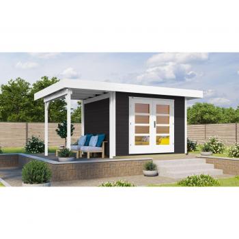 Weka Gartenhaus Designhaus 126 Plus mit Anbaudach