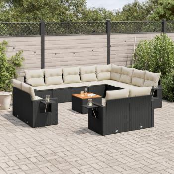 Assentos de Jardim VidaXL Vime Preto 13 Peças