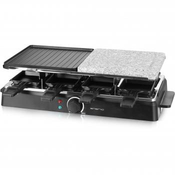 EMERIO Raclette RG-126708, 8 Pfännchen und Grillstein, Schwarz