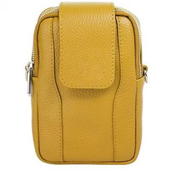 Samantha Look Umhängetasche – Gelb, echtes Leder, Damenhandtasche, Made in Italy