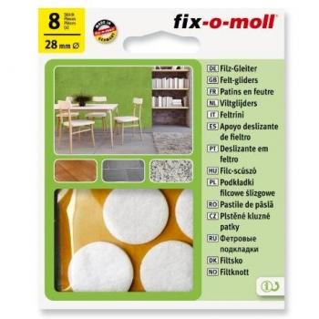 Fix-o-moll Filzpatin klebend weiß 28 mm 8 Stück