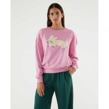 Compañía Fantástica Sudadera Mujer Conejo Rosa