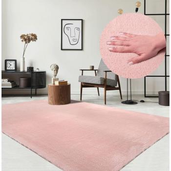Alfombra Dormitorio Antideslizante Terciopelo Rosa