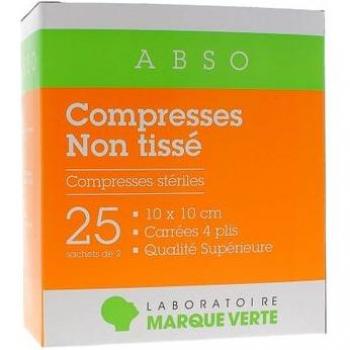 Verte Compression Absorbante Non Tissé 10 cm × 10 cm – 25 pièces