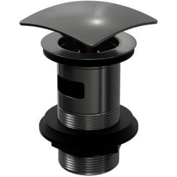 Square Gunmetal Grey Basin Waste, Slotted Click‑Clack Design – Colore (60×80 mm)