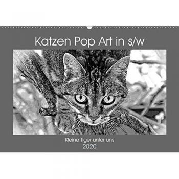 Katzen Pop Art in s/w