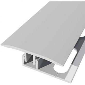 Barre de seuil aluminium argenté, joint dilatant, base intégrée – Taille 90 × 35 × 1 cm