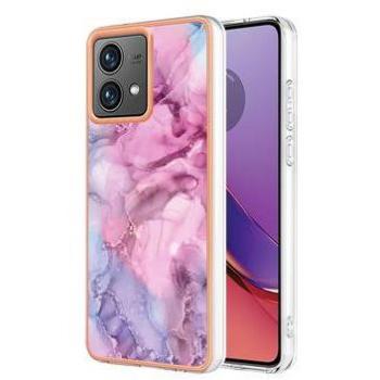 Cover TPU IMD con Stile Marble Electroplated per Moto G84 – Rosa