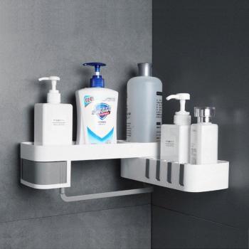 Étagère murale d'angle sans perçage pour salle de bains