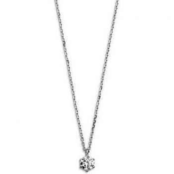 925er Silber Kette mit gefasstem Stein