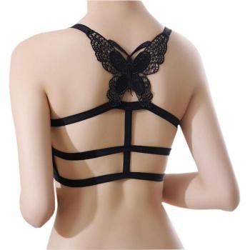 Women's 2017 Vovotrade Padded Bra Crop Top Vest Bustier Beach Tank Top with Butterfly (Black)