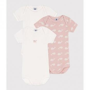 Set di 3 Body manica corta Petit Bateau rosa