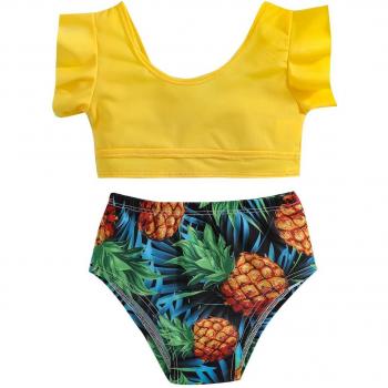 Maillot de Bain Imprimé Ananas 2Pcs Été