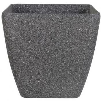 Vaso per Piante Quadrato in Poliresina Grigio Scuro 34 x 34 cm Resistente ai Raggi UV
