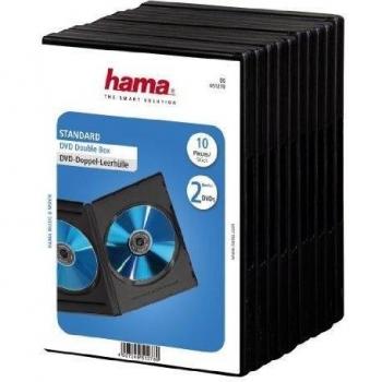 Custodia per DVD doppia HAMA, 10 pz, nera con foil