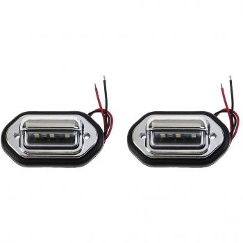 Éclairage plaque d'immatriculation argenté 2 x 10‑30 V 6 LED – camion et remorque