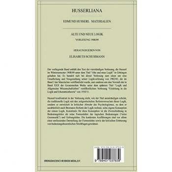 Husserl, Edmund: Alte und Neue Logik